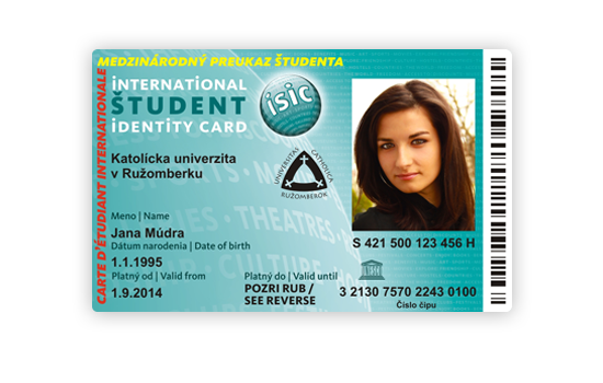 ISIC licencia pre preukaz študenta Katolíckej univerzity